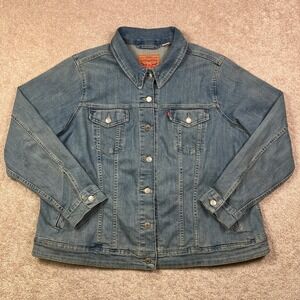 Levi's Women's Denim Trucker Jacket 3X Blue Stretch Classic Jean Jacket